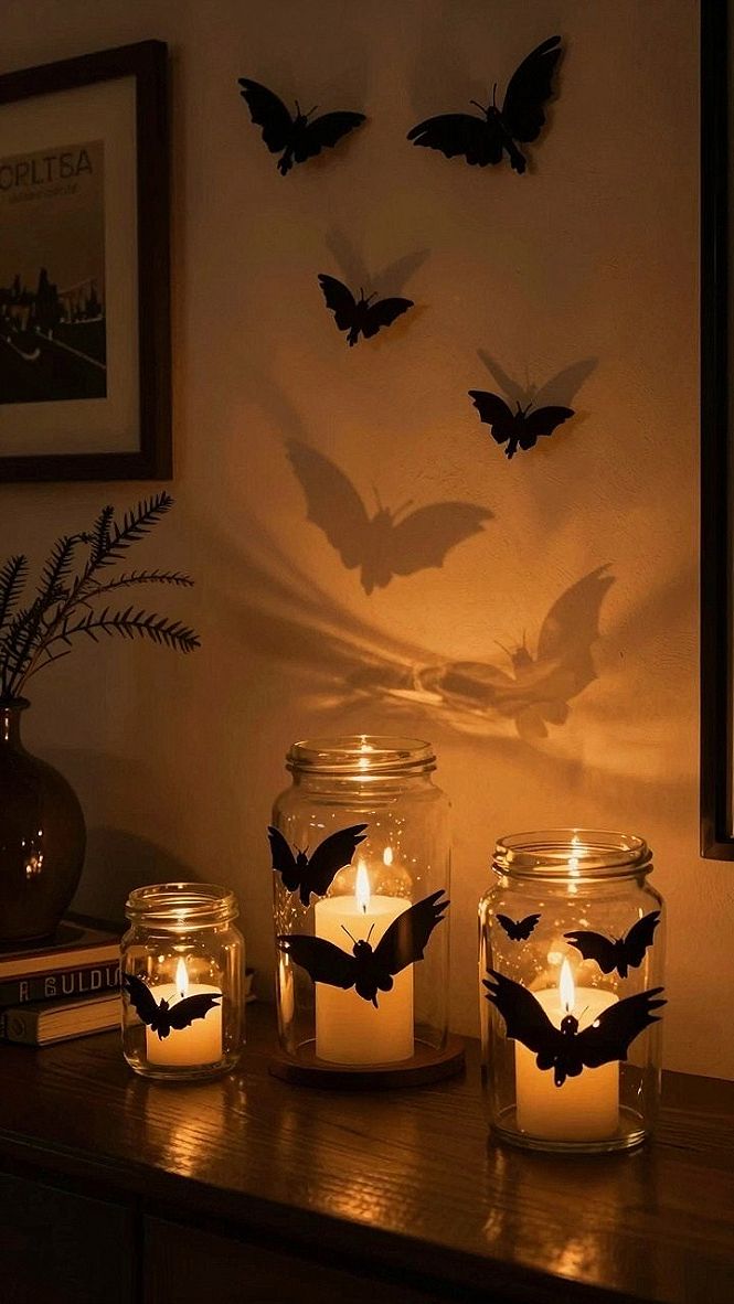 Glowing Mason Jar Lanterns for Country Halloween