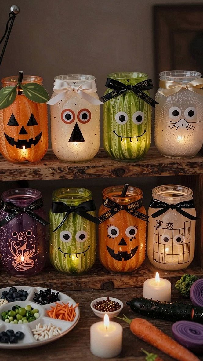 Making Spooky Glass Jar Lanterns for Halloween