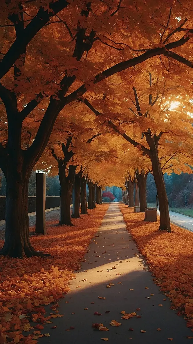 Golden Autumn Path:
