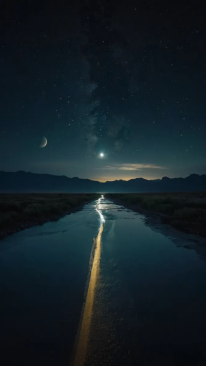 Night's Sparkling Stream