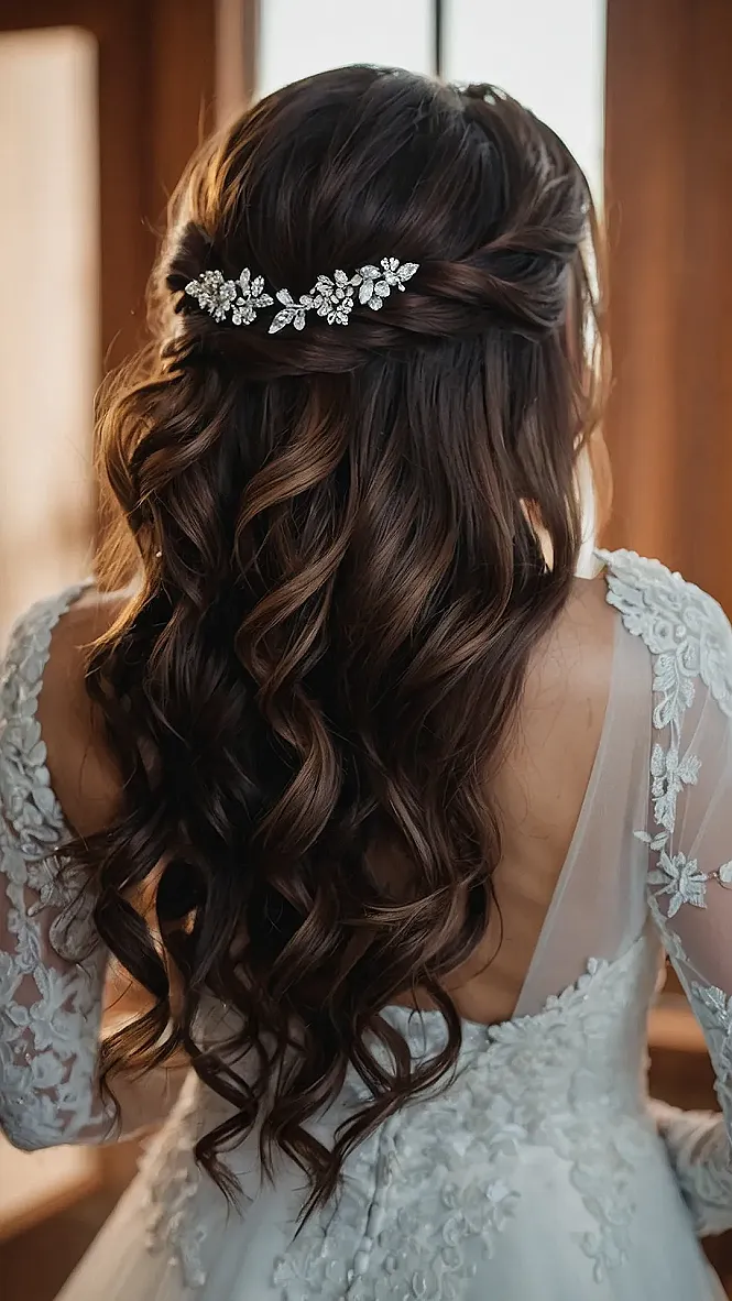 Romantic Half Up Half Down Wedding Looks for Every Bride