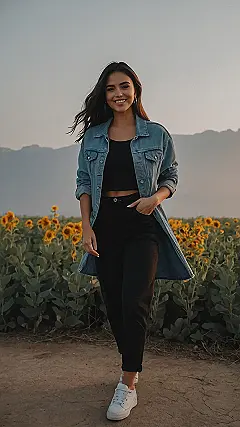 Sunflower Smiles and Denim Dreams: