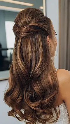 Chic Half Up Half Down Hair Ideas for a Perfect Wedding Day