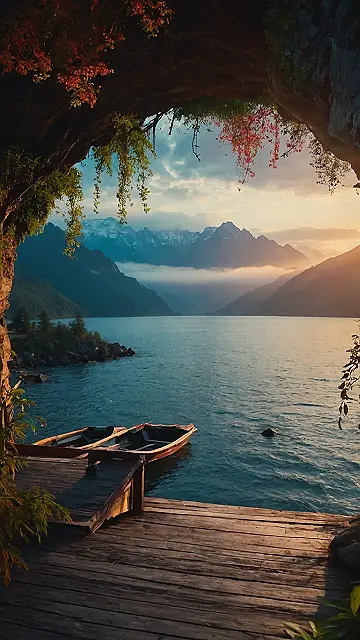 Vibrant Sunsets Over Tranquil Lakes and Rivers