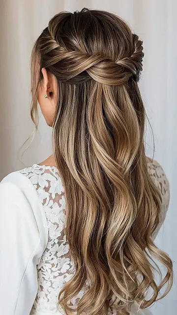 Enchanting Half Up Half Down Hairstyles for Bridal Perfection