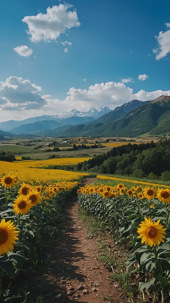 Sunflowers and Mountain Views: A Perfect Match!: