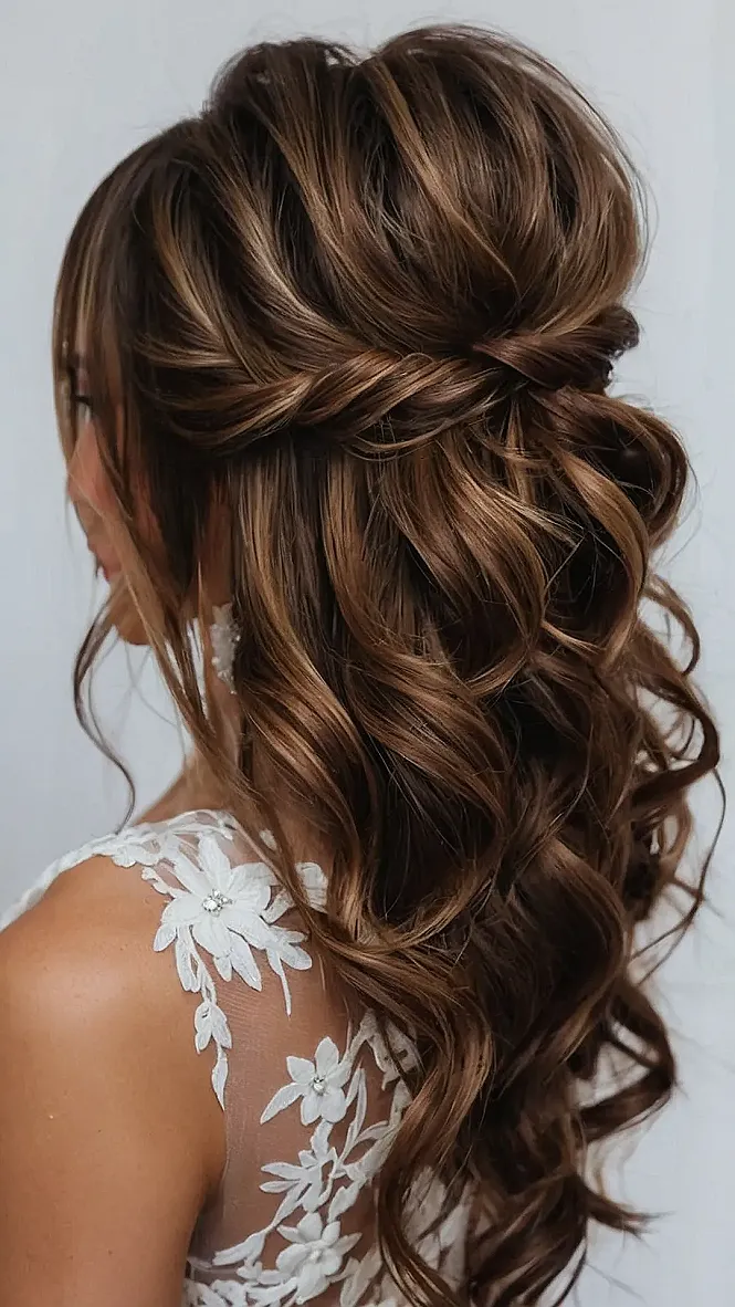 Beautiful Half Up Half Down Bridal Hair Inspiration for Weddings