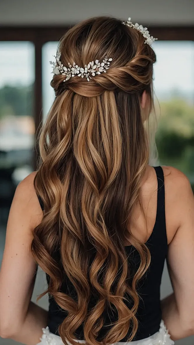 Sophisticated Half Up Half Down Bridal Styles for Every Wedding Theme