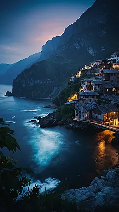 Dramatic Coastal Cliffs Meeting the Sparkling Sea