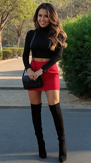 Rocking the Red & Black Combo: