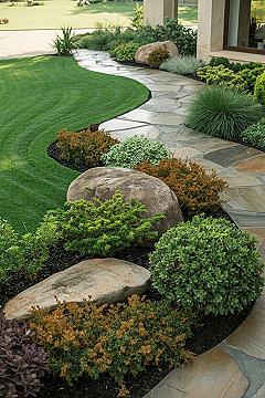Modern Home Outdoor Design: Majestic Boulder Landscape Appeal