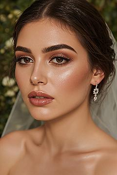 Radiant Bridal Glam: Sleek Updo & Flawless Wedding Makeup