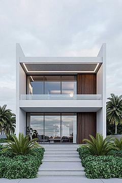 Elegant Modern Home Front: Redefining Contemporary Facades Design