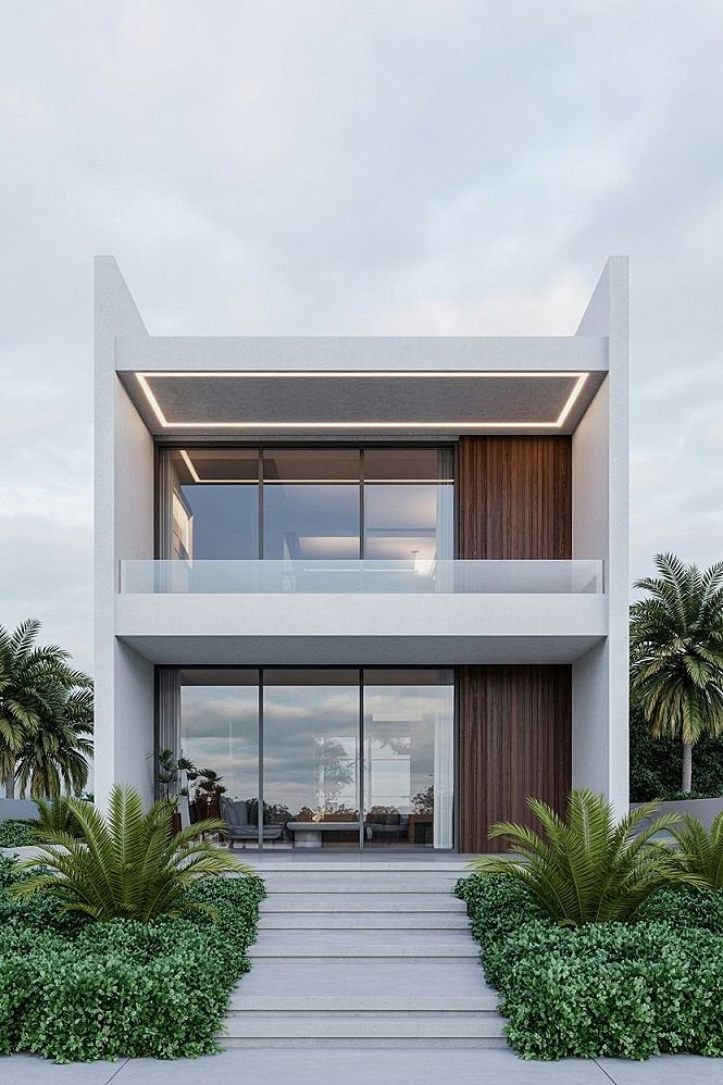 Elegant Modern Home Front: Redefining Contemporary Facades Design