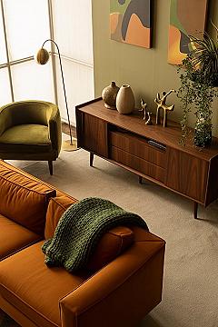 Mid-Century Modern Living Room: Funky Chic Apartment Decor Ideas