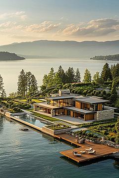Luxury Lake House Decks: Dream Mansion Resort Living