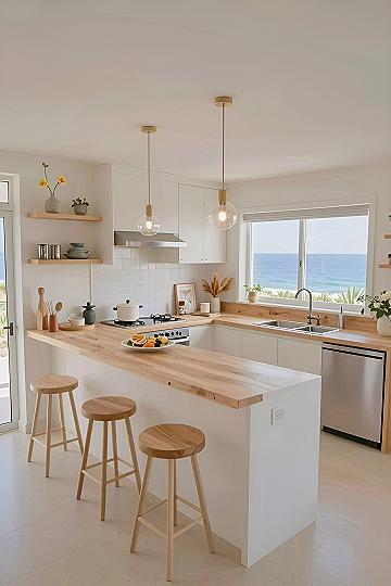 Designing a U Shaped Modern Kitchen with Counter Seating