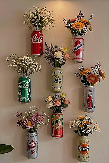 Creative Wall Vases Made From Recycled Aluminum Cans