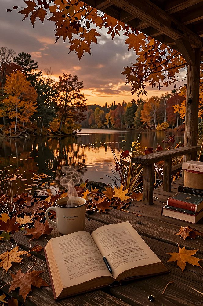 Setting Up Your Morning Porch Autumn Phone Wallpaper