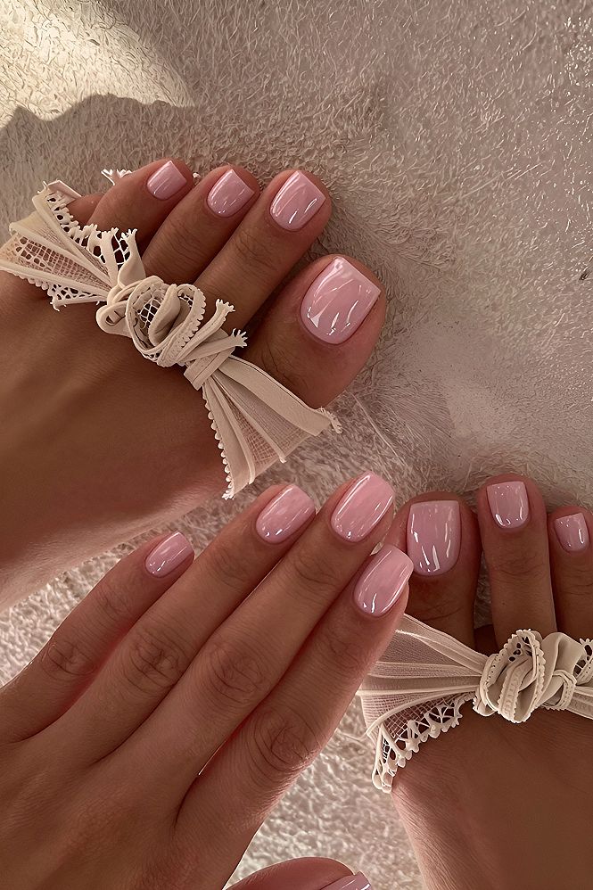 Matching Soft Pink Polish For Hands And Toes
