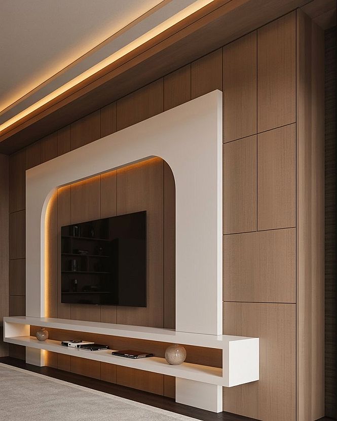 Minimalistic Modern Living Room TV Wall Unit Ideas