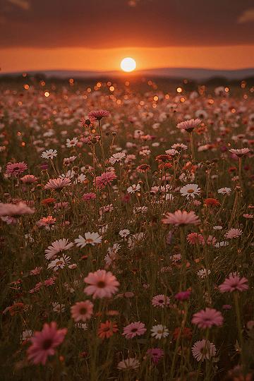 Golden Hour Magic: Breathtaking Wildflower Field Aesthetics