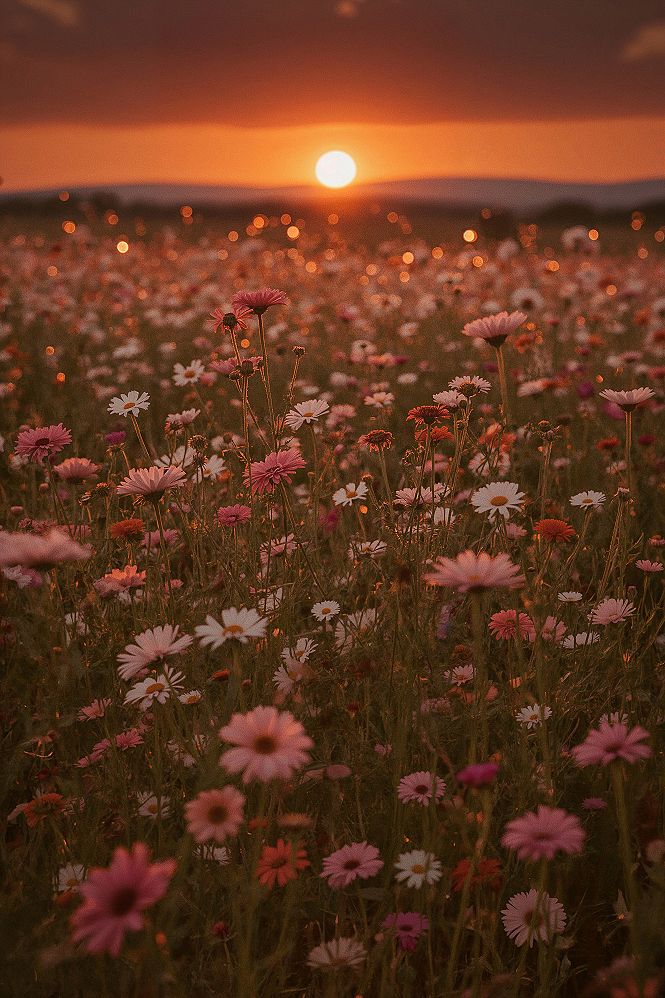 Golden Hour Magic: Breathtaking Wildflower Field Aesthetics