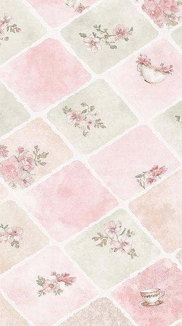 Charming Pastel Patchwork: Cute Spring Phone Background Aesthetic