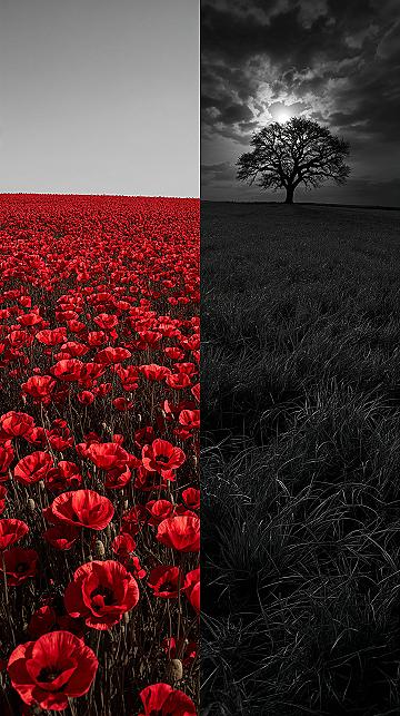 Dramatic Red & Moon Landscape: Captivating 4K PC Wallpaper