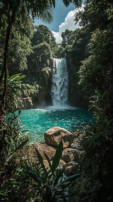 Lush Jungle Waterfalls: Breathtaking 4K Aesthetic Scenery