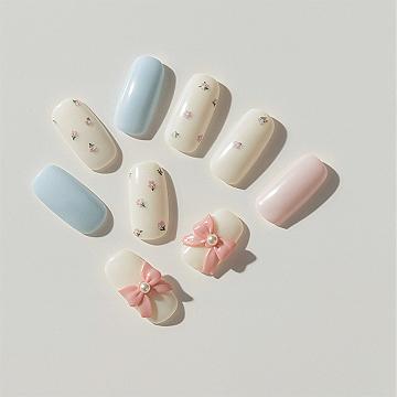 Pastel Perfection: Cute Bow Press-On Nails for Effortless Style