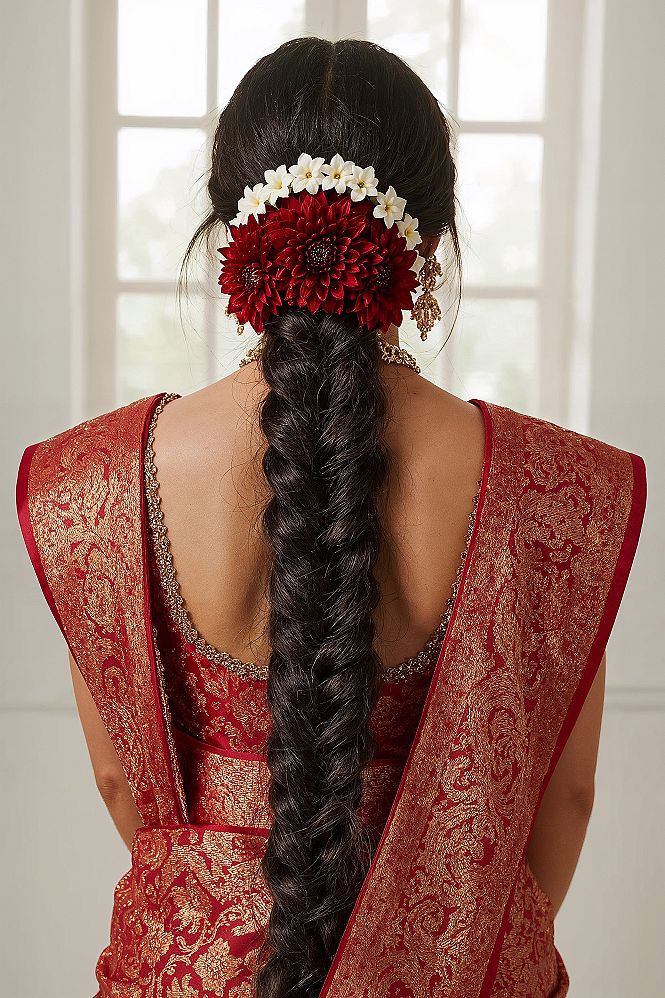 Majestic South Indian Braid Hairstyles for Thick Hair & Wedding Updos