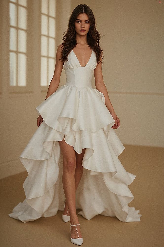 Chic Short White Corset Dress for Your 2026 Reception