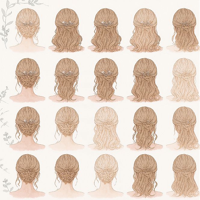 Chic Bridesmaid Hairstyles for Long Wedding Day Hair