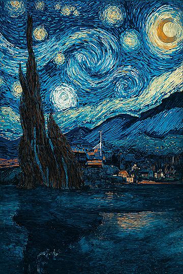 Van Gogh Inspired Starry Night iPhone Wallpapers