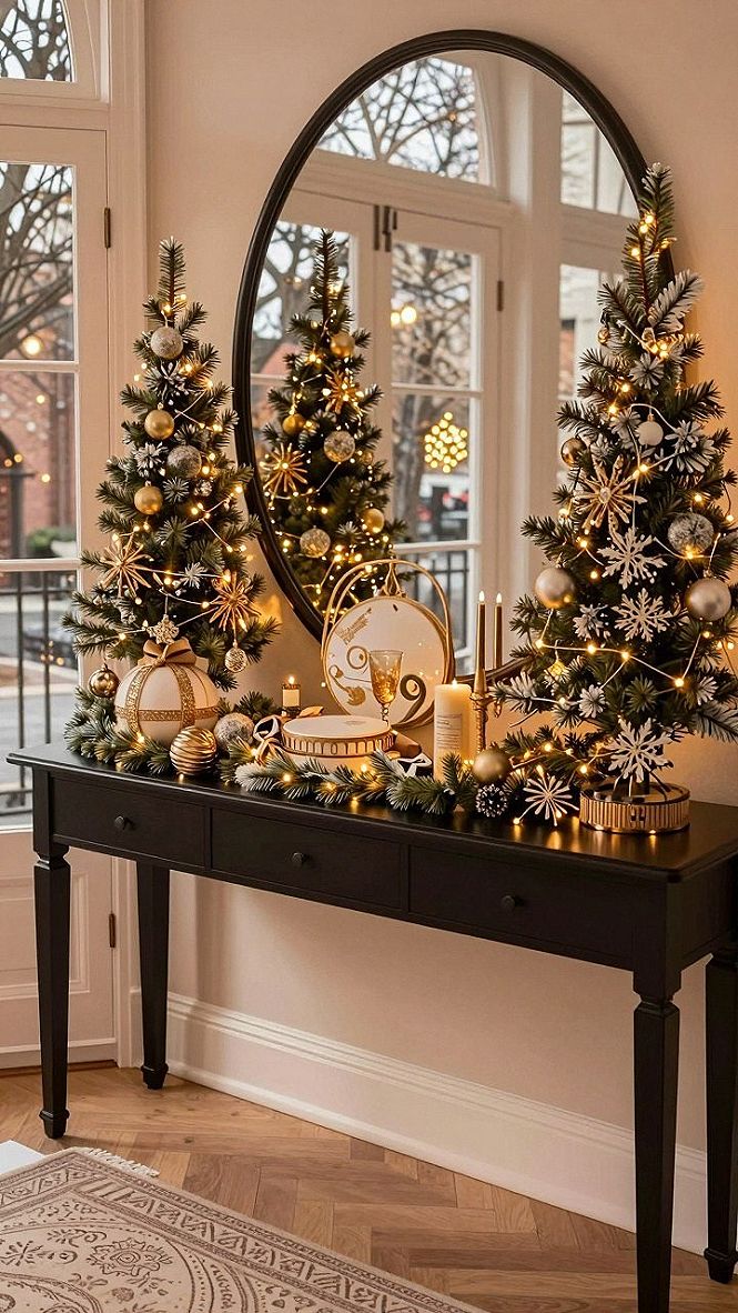 Using White and Gold Accents on a Pine Garland