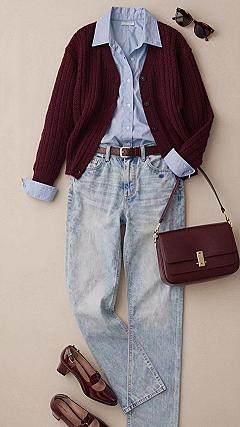 Layering a Cardigan Over a Button-Down Shirt for Work