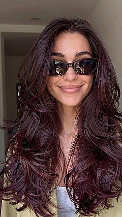 Deep Wine Red Waves with Heavy Texture