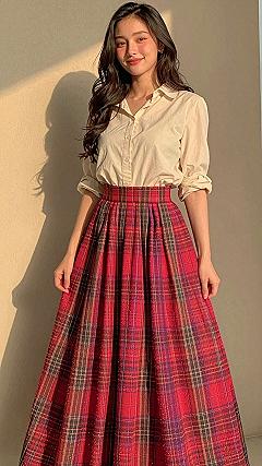 Styling A Plaid Maxi Skirt With Autumn Boots