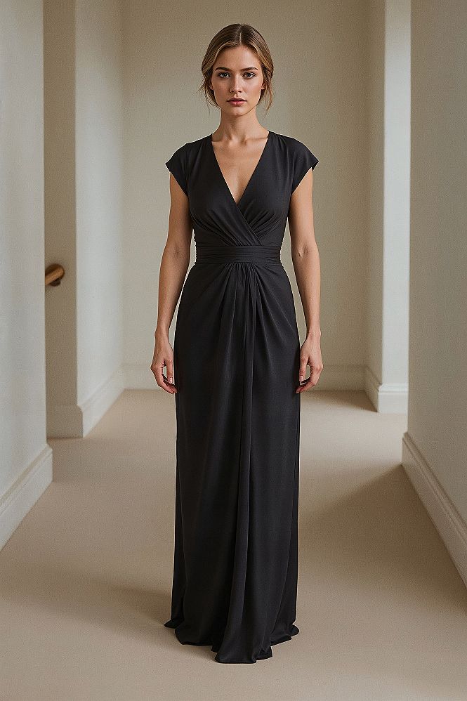 Chic Ruched Maxi Dress: The Perfect Simple Mother of the Bride Outfit