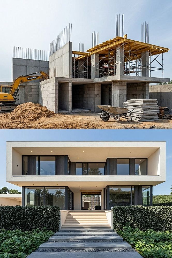 Modern House Construction: From Blueprint to Luxury Exterior