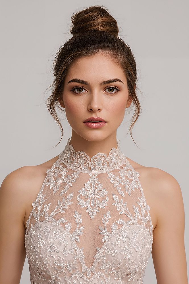 Sleek and Modern Snatched Bridal Hair Updo