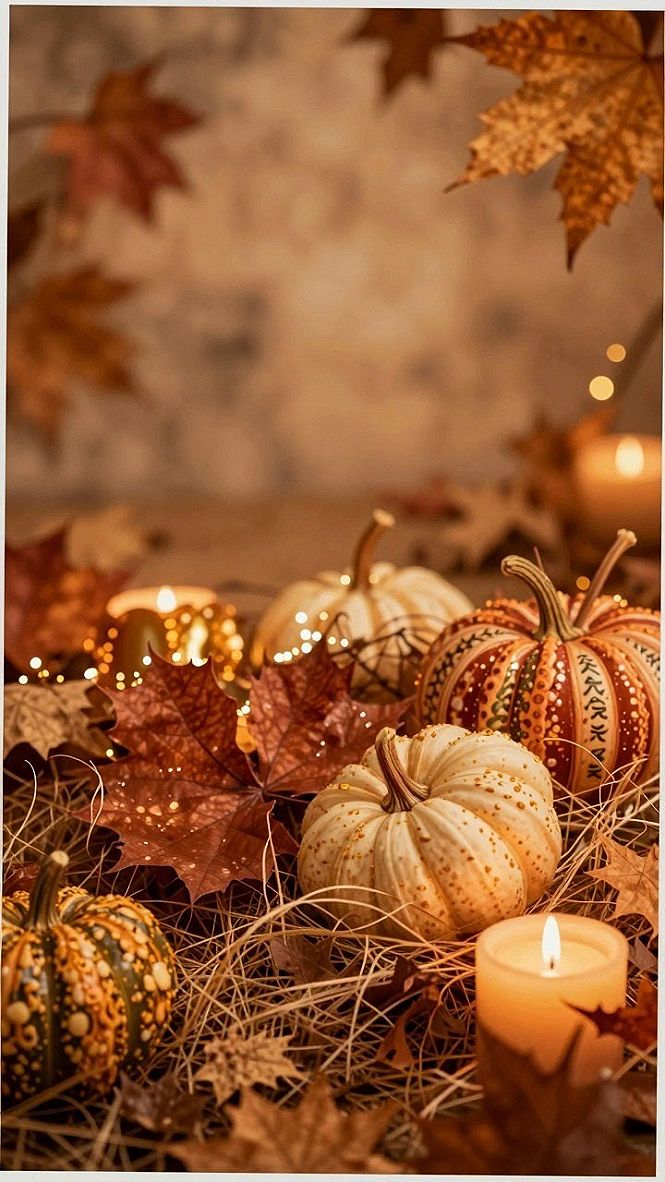 Selecting Harvest Pumpkin and Candlelight Phone Wallpapers
