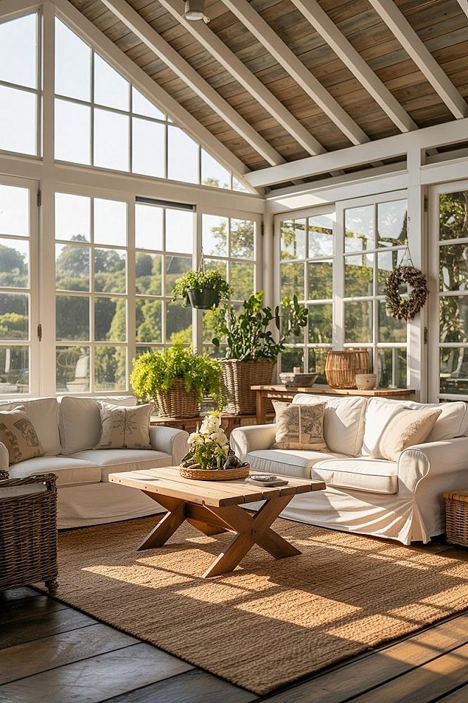 Relaxing Sunroom Interiors: Mediterranean Garden Vibes