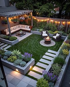 Small Backyard Design: Fire Pit & Pergola Seating Zone Ideas