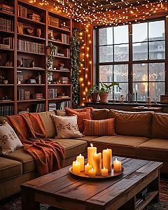 Home Library Living Room: Cozy Room Decor & Hipster Apartment Vibes