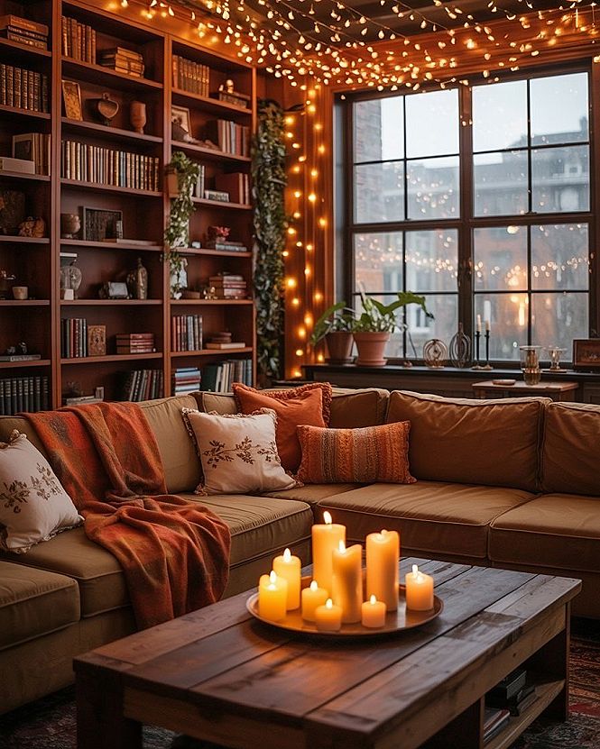 Home Library Living Room: Cozy Room Decor & Hipster Apartment Vibes