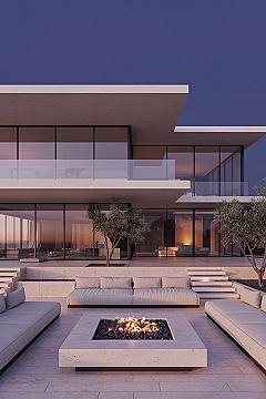 Luxury Glass Exterior House: Contemporary Design & Chic Lounges
