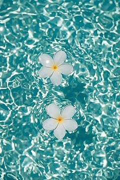 Floating Flowers: Tranquil 4K Aesthetic Wallpaper for Your Home Screen