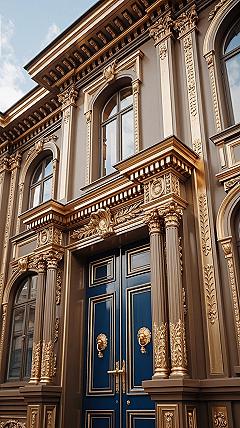 Luxurious Royal Blue & Gold House Design: Sophisticated Elegance